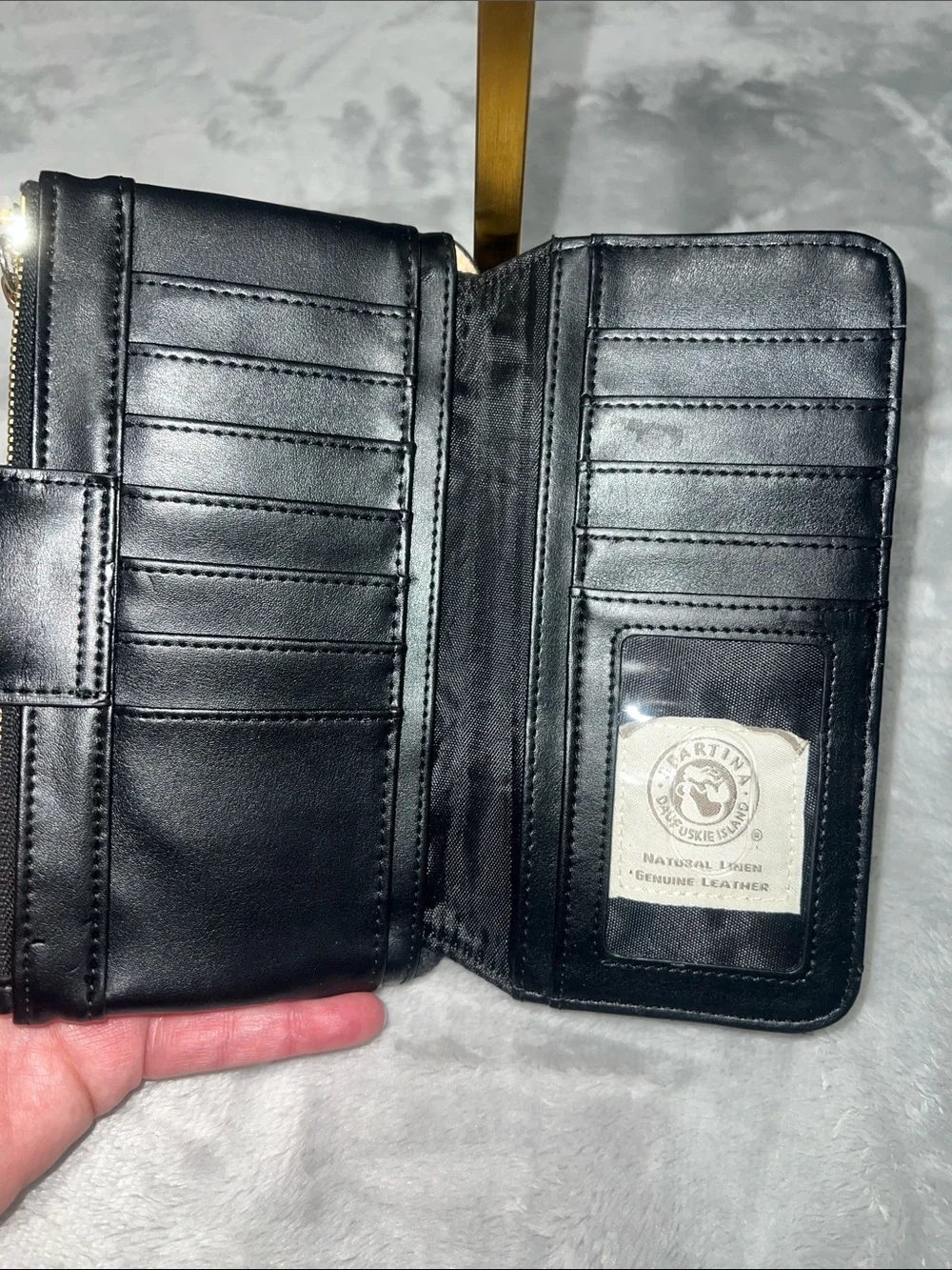 Spartina 449 Black & Cream Geometric Zip Pouch